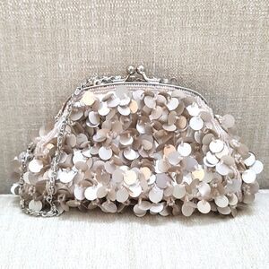 Spiegel Beige Beaded and Sequined Special Occasion Bag Vintage NWOT